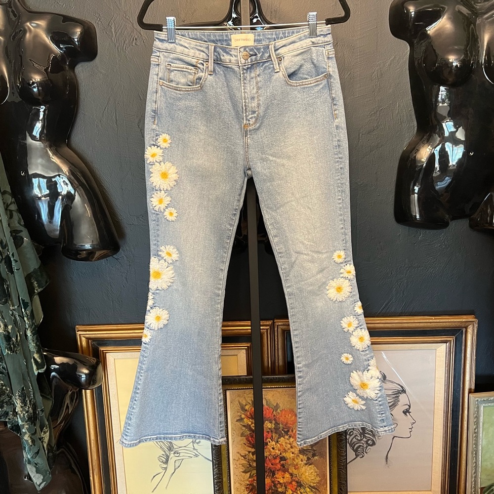 Driftwood Farrah Daisy Embroidered Flare Women's Jeans